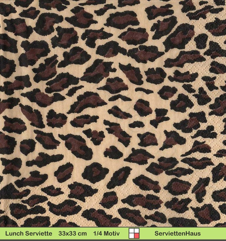 Leopardenfell - 1 Paket mit 20 Servietten